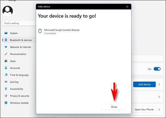 Dispositivo Bluetooth emparejado.