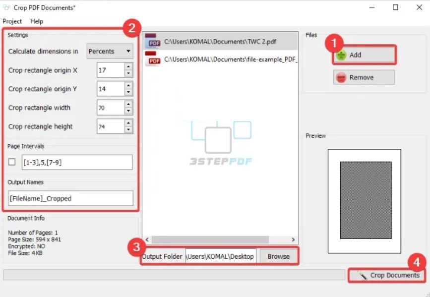 Cómo recortar páginas PDF en Windows.