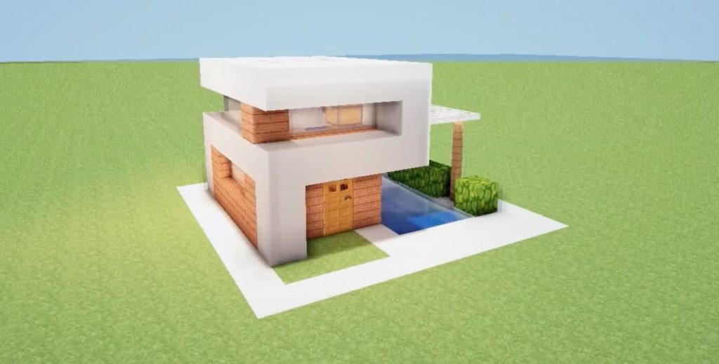 Una casa fácil muy moderna y de las mejores casas fáciles para crear en Minecraft.