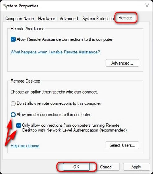 Así podemos habilitar escritorio remoto en Windows desde el Panel de Control.