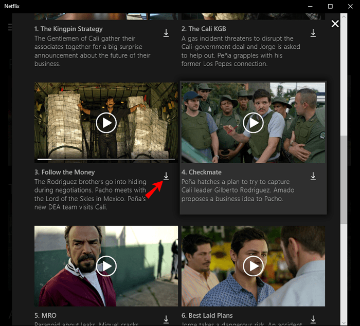 Clic en el botón para descargar la serie de Netflix