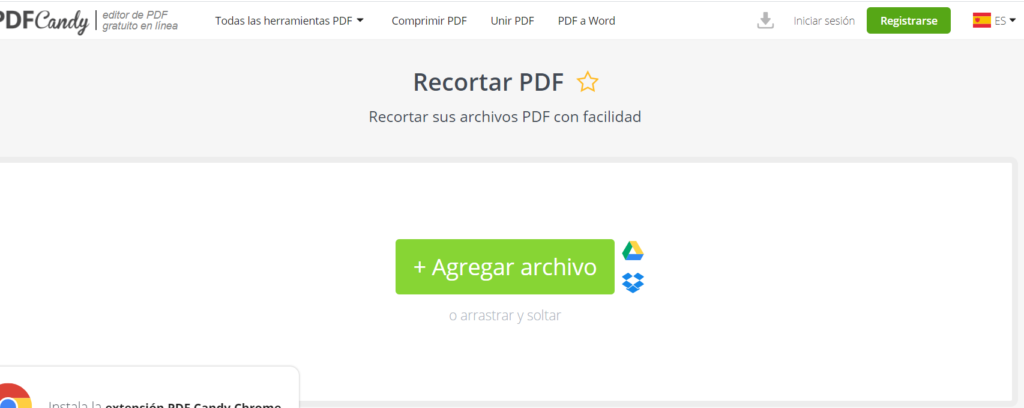 DFCandy nos permite recortar muchos documentos PDF de forma gratuita.