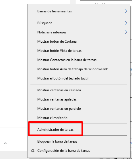 Cómo abrir el administrador de tareas.