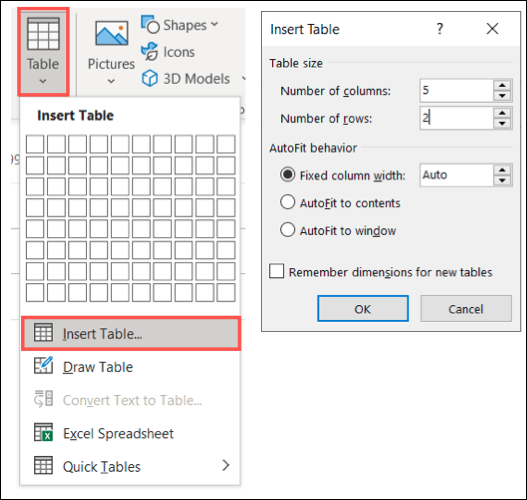 Insertar tablas en Microsoft Outlook.