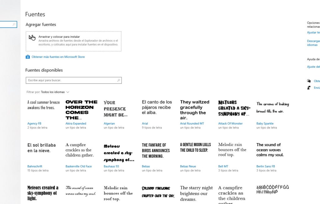 Cómo instalar fuentes en Windows 10.