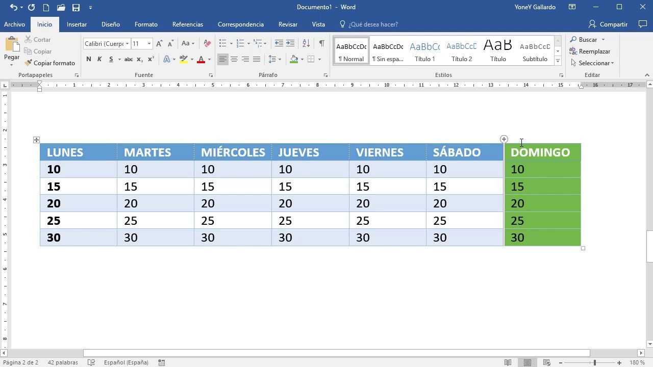 Cómo modificar propiedades tabla Word