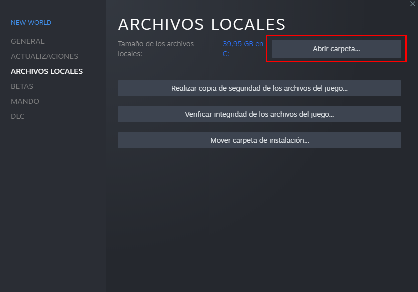 Ver archivos locales.