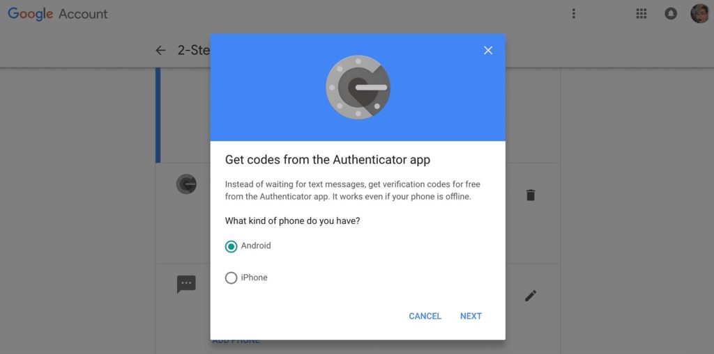 transferir Google Authenticator 2FA 2