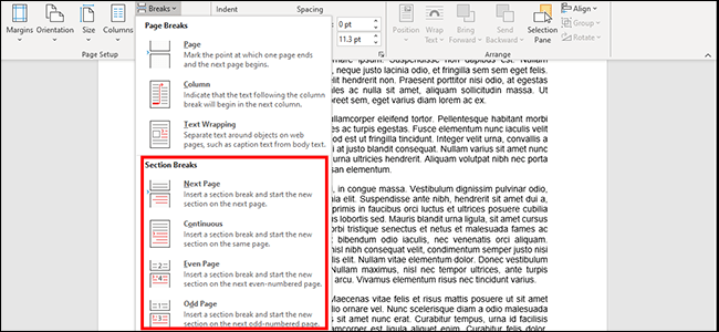 Añadir salto sección Microsoft Word