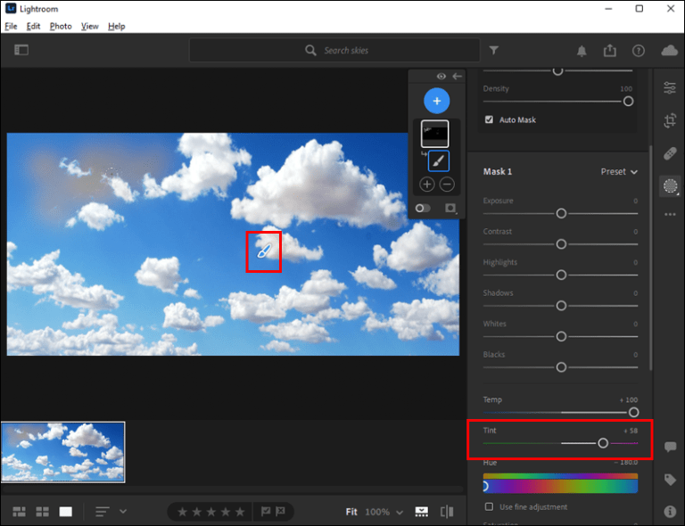 Procedemos a editar el cielo de la foto