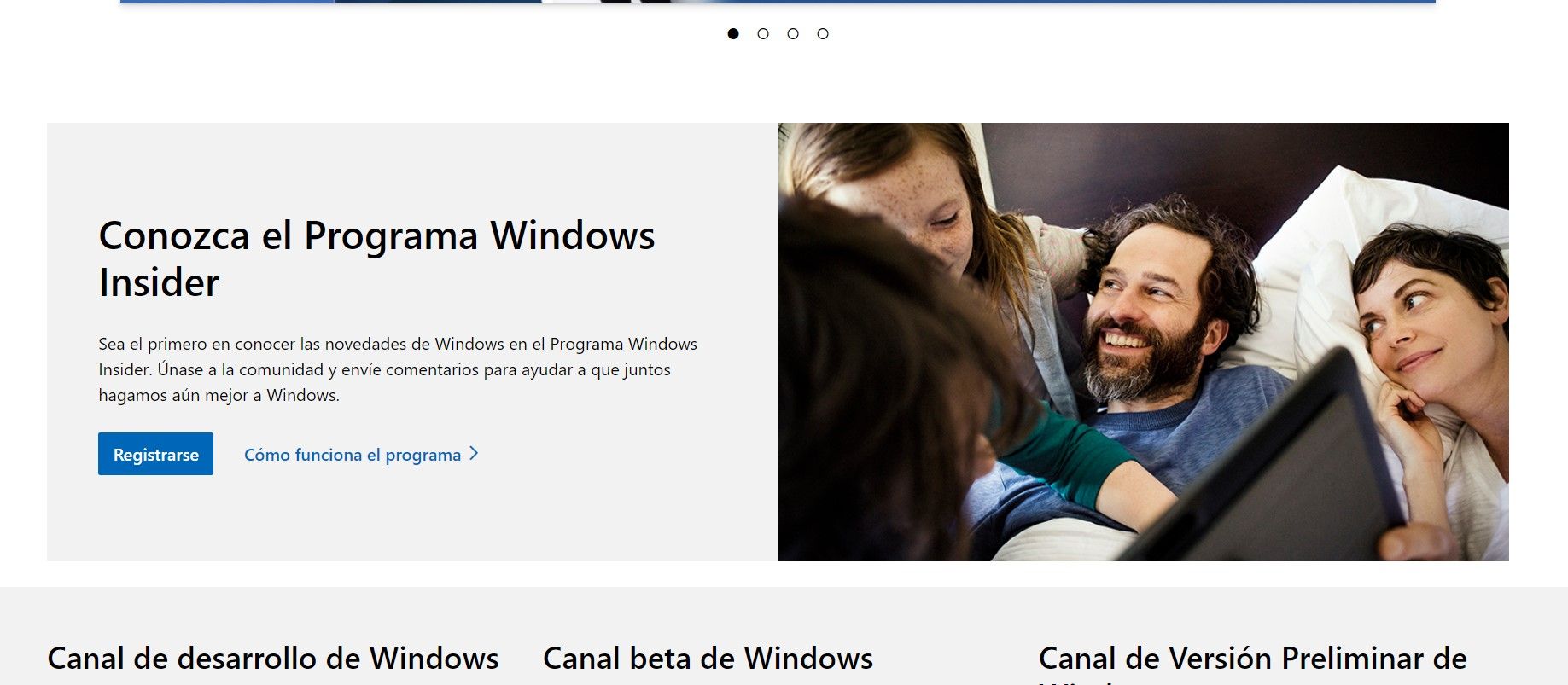 No podemos acceder programa windows insider este momento