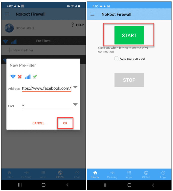 Firewall en Android.