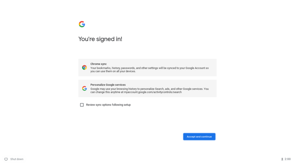 Cómo configurar nuevo Chromebook