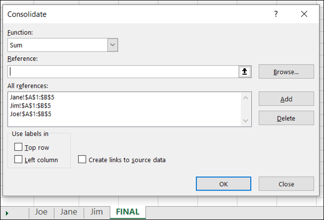 Consolidar datos.