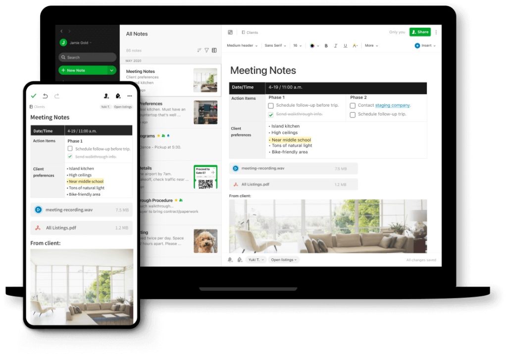 Evernote OneNote Google Docs 3