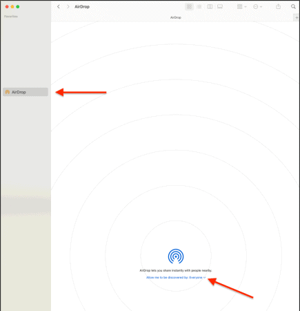 AirDrop en Mac.