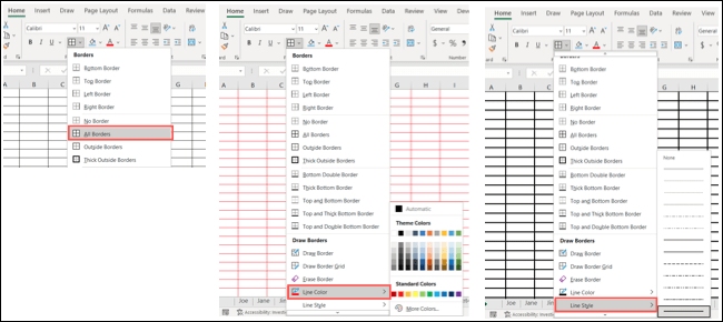 Marcar bordes Excel.