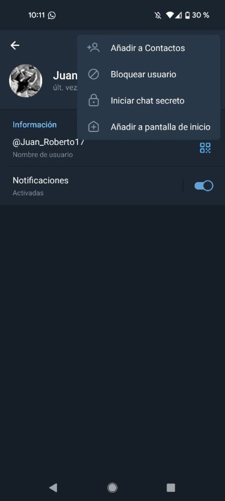 agregar contacto en Telegram 3