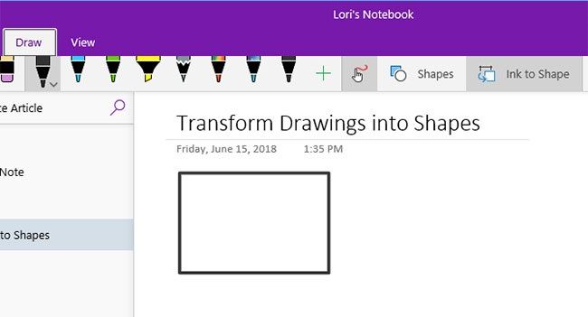 crear formas OneNote 2