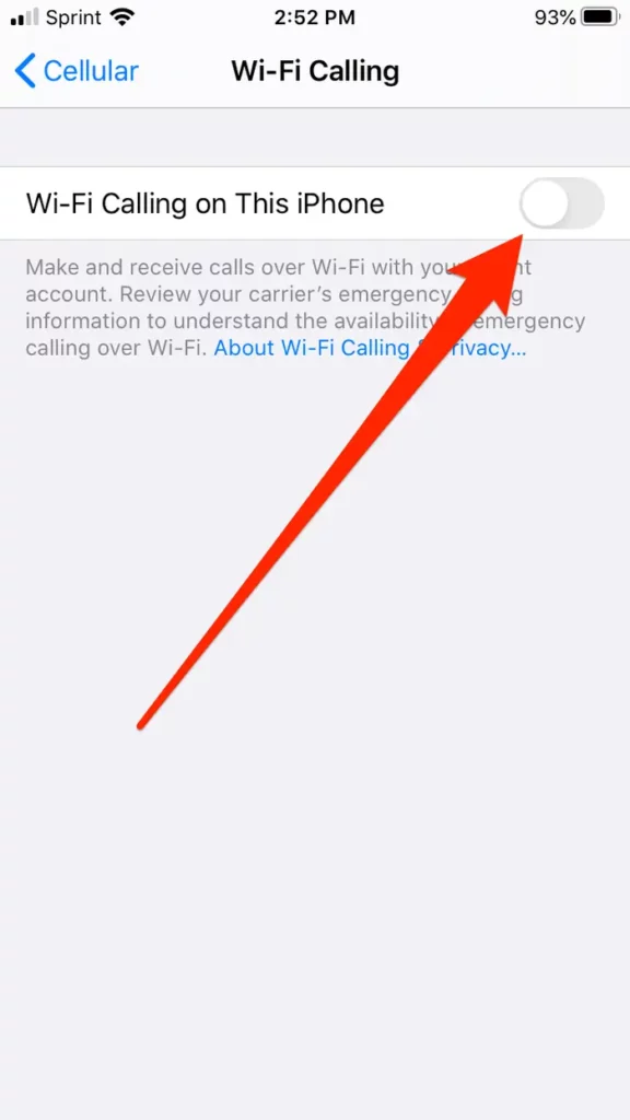 Activar las llamadas Wi-Fi en iPhone.