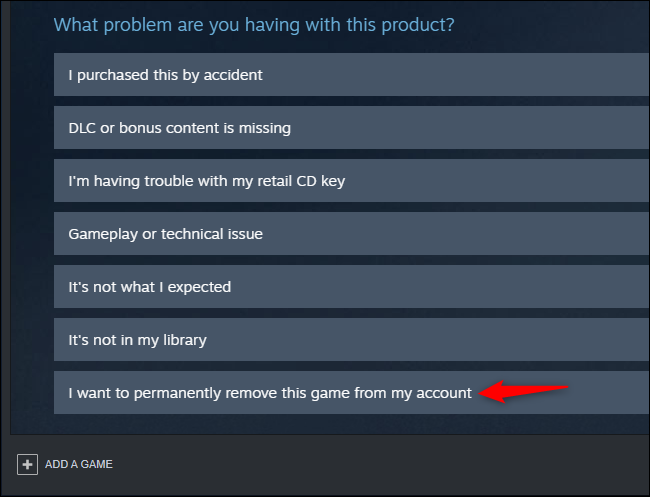 Eliminar juego de la biblioteca de Steam de forma permanente.