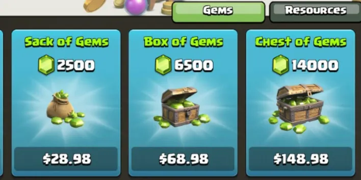 Conseguir gemas gratis en Clash of Clans.