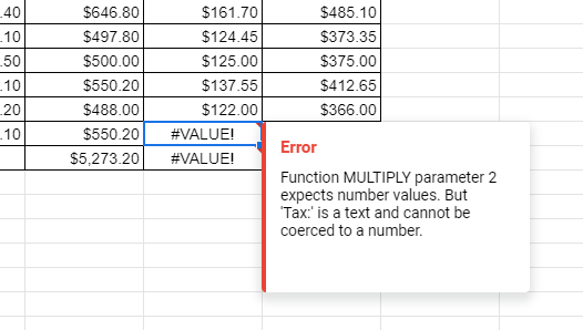 Cómo usar verificación de errores en Google Sheets