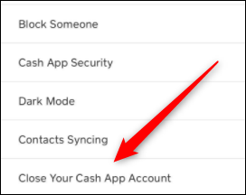 Cerrar cuenta de Cash App.