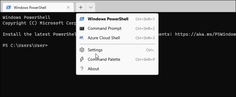 Configuración de PowerShell.