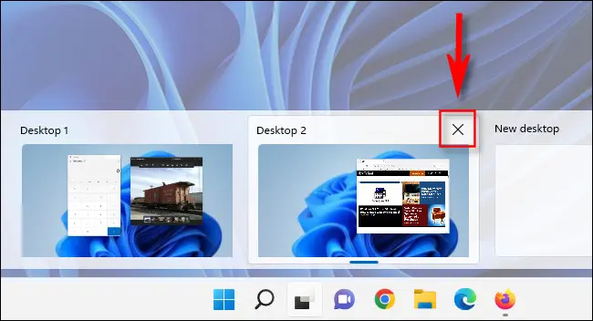 Eliminar un escritorio virtual en Windows 11.