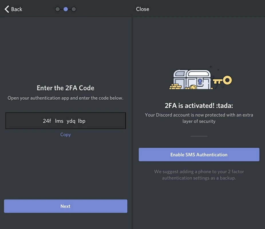 habilitar autenticación 2FA Discord 3