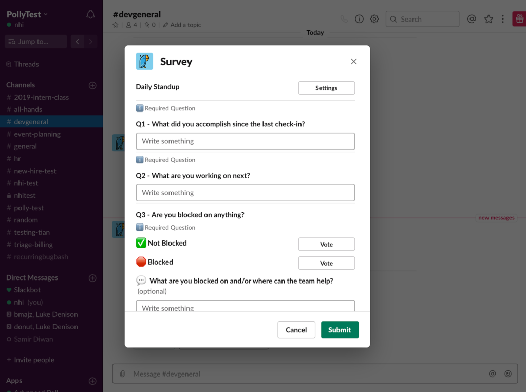 hacer encuesta Slack 2