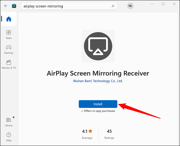 Descargar AirPlay desde Microsoft Store.