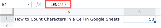 Así es como podemos contar caracteres en una celda en Google Sheets