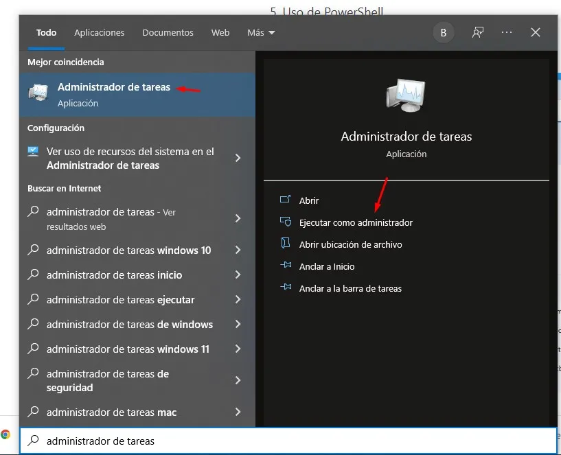 Ejecutar como administrador en Windows.