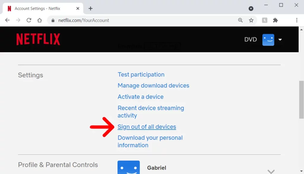 Cerrar sesión de Netflix en todos los dispositivos.