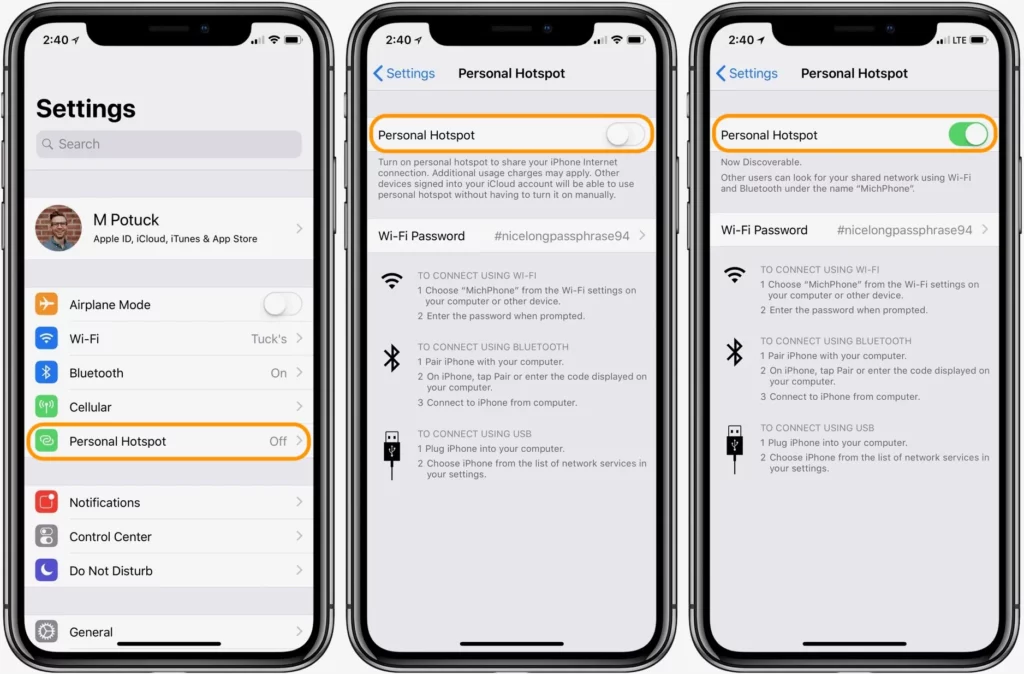 compartir Internet iPhone Hotspot 2