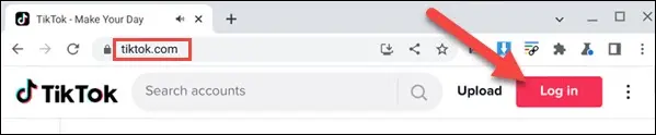 Iniciar sesión en TikTok desde Chromebook.