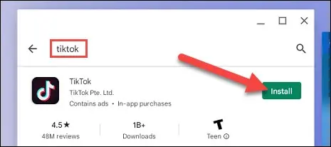 Instalar TikTok en Chromebook.