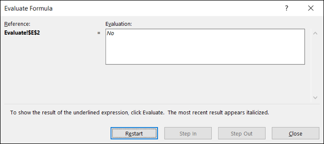 De esta forma podemos evaluar fórmulas Excel