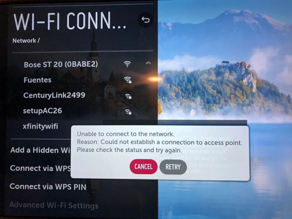 TV LG no conecta WiFi 2
