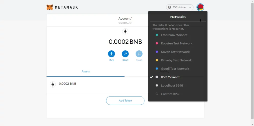 conectar MetaMask BNB Chain 3