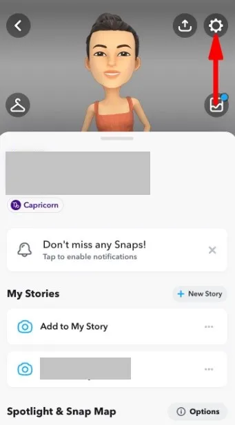 Configuración de Snapchat.