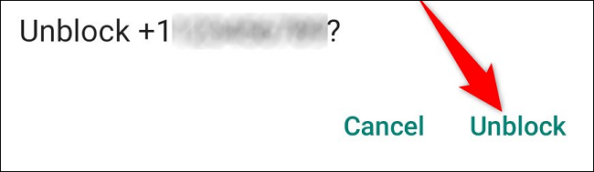 Confirmar que deseamos desbloquear este número en Android.