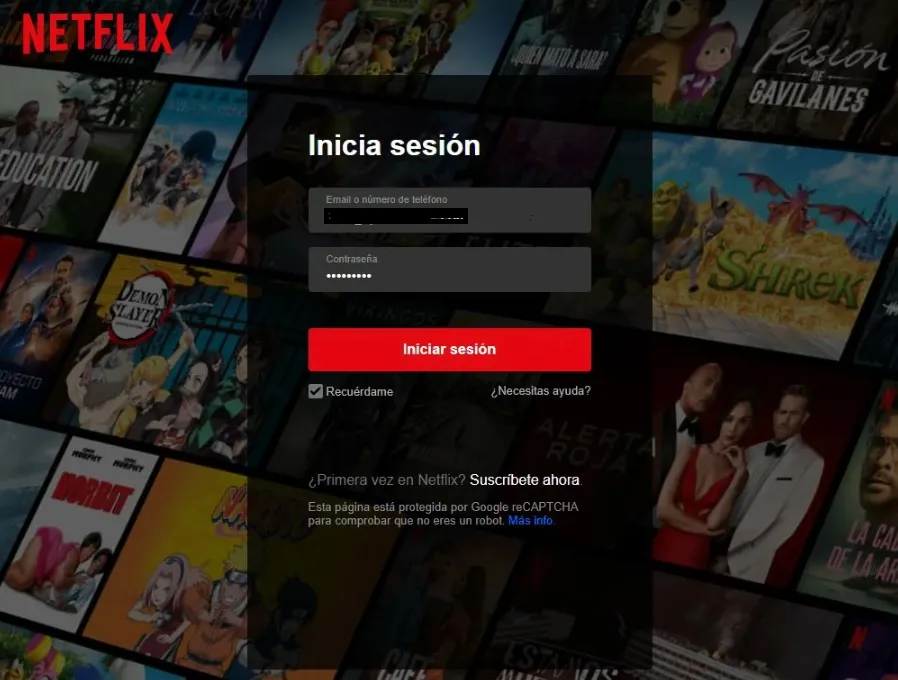 netflix iniciar sesión