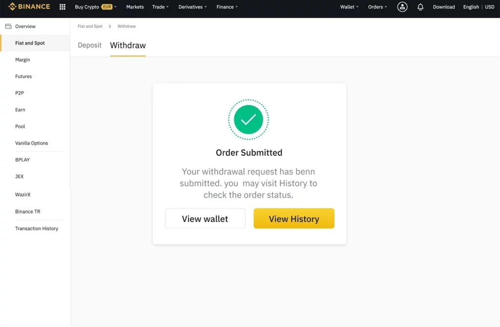 retirar dinero Binance 4