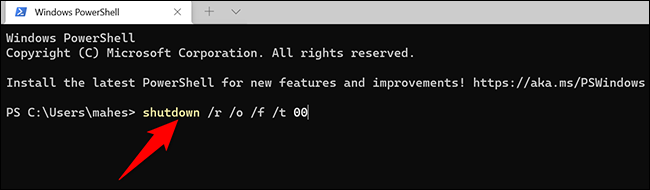 Así podemos ingresar BIOS PC desde terminal de Windows.