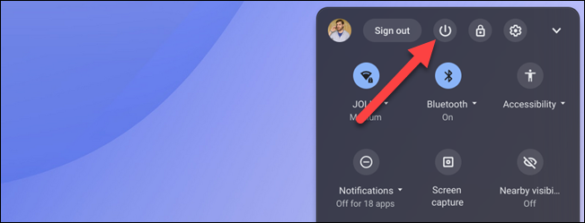 Apagar Chrome OS.