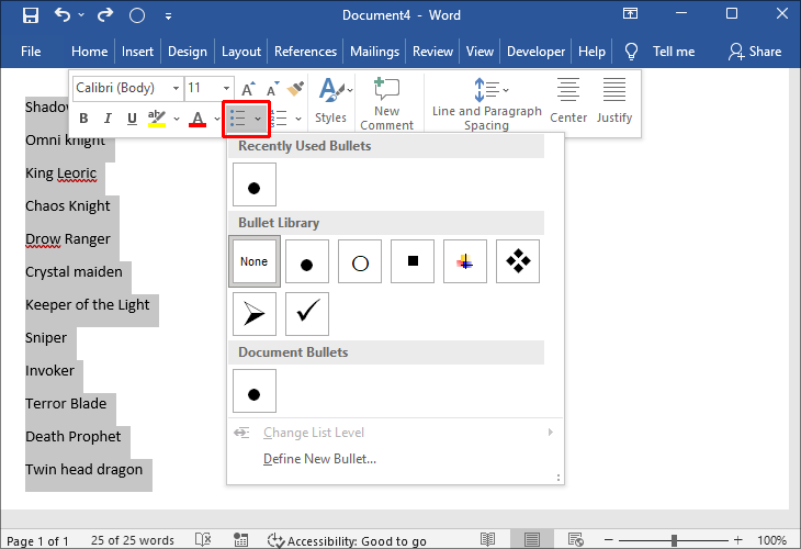 Insertar casilla verificación Word