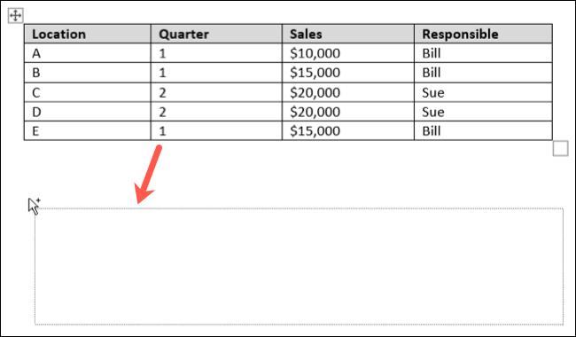 Mover una tabla en Microsoft Word